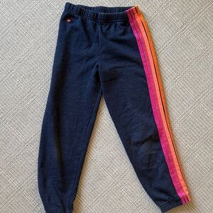 Avia Kids Navy Joggers with Pink and Orange Stripe